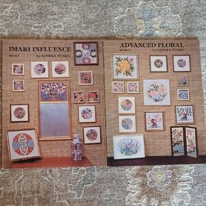 1980s Imari Influence & Advanced Floral Cross stitch Patterns by Sandra Zubris